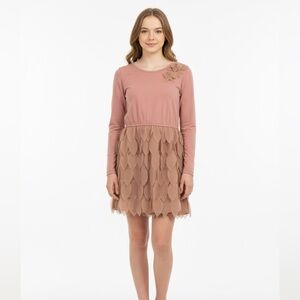 Creamie Adorable Tween Girls Dress with Petals NWT sz 8 10